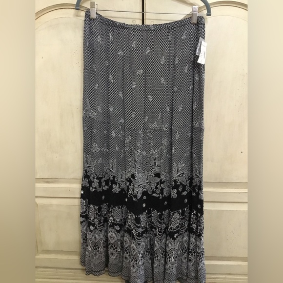 OTHER STORIES A-Line Linen Blend Floral Skirt